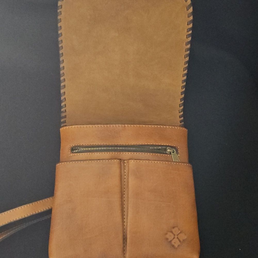 Patricia Nash Granada Warm Brown Tooled Leather Floral Embossed Crossbody Bag - Picture 10 of 11